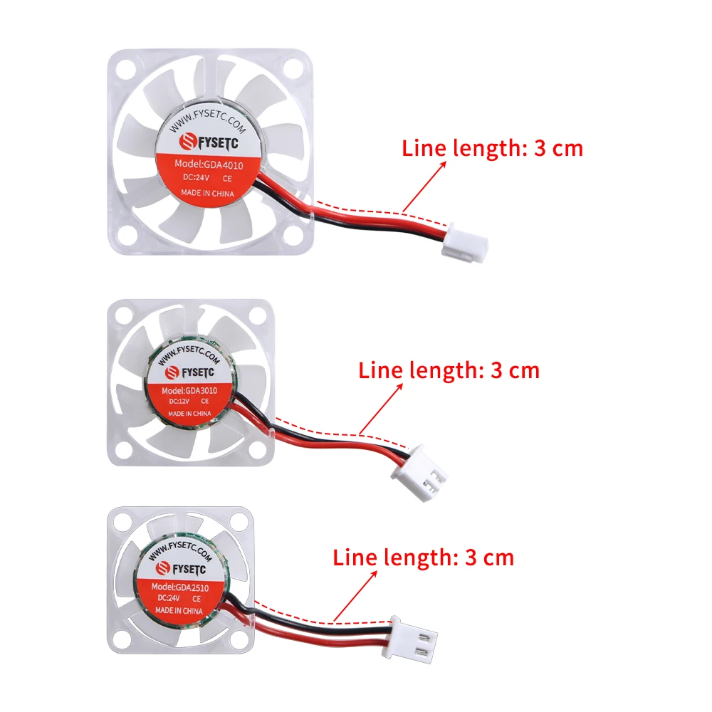 4010 3010 2510 Luminous Hydraulic Fan 12V/24V Luminous Quiet Cooling Fan for Voron Ender Prusa MK3 MK4S 3D Printers