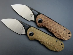 Sitivien ST156 Pocket Folding Knife 14C28N Steel Blade G10/Micarta Handle EDC Tool for Camping Hiking Survival Collection