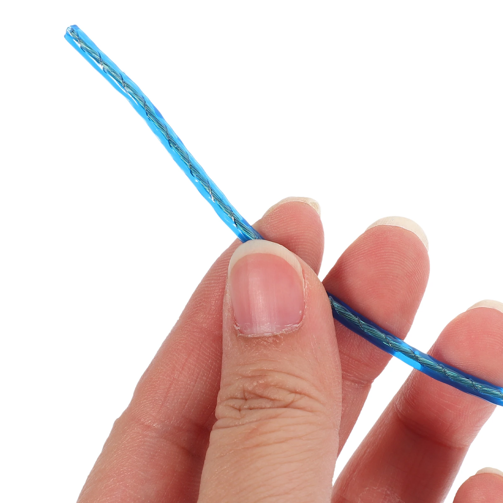 2 قطعة حبل الغسيل الشفاف الأزرق PVC المغلفة أسلاك الفولاذ المحمولة السفر خط الغسيل في الهواء الطلق تجفيف السفر حبل الغسيل