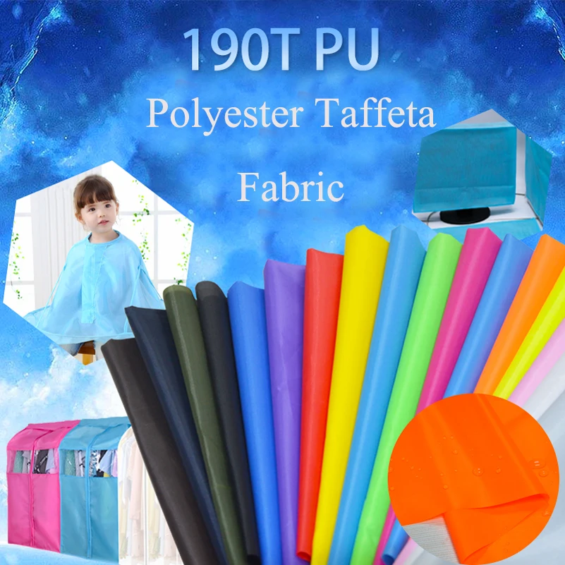 Waterproof Fabric Thin 190T Polyester Taffeta Pu Outdoor Cloth for Sewing Umbrella Tent Shower Curtain Lining By Meters