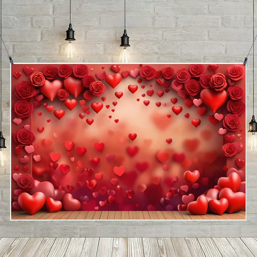 

MOON.QG Vintage Red Rose Brick Wall Candles Girl Valentines Day Wall Photo Background Photography Accessories Photozone Backdrop