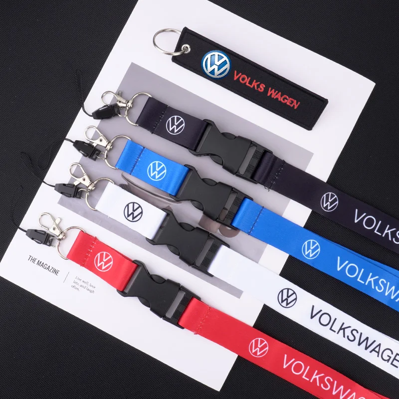 Car Lanyard Pass Work ID Mobile Neck Strap Keychain For VW Volkswagen Passat B5 B6 B7 B8 Polo Tiguan Golf Santana Touran GTI MK2 - view 3