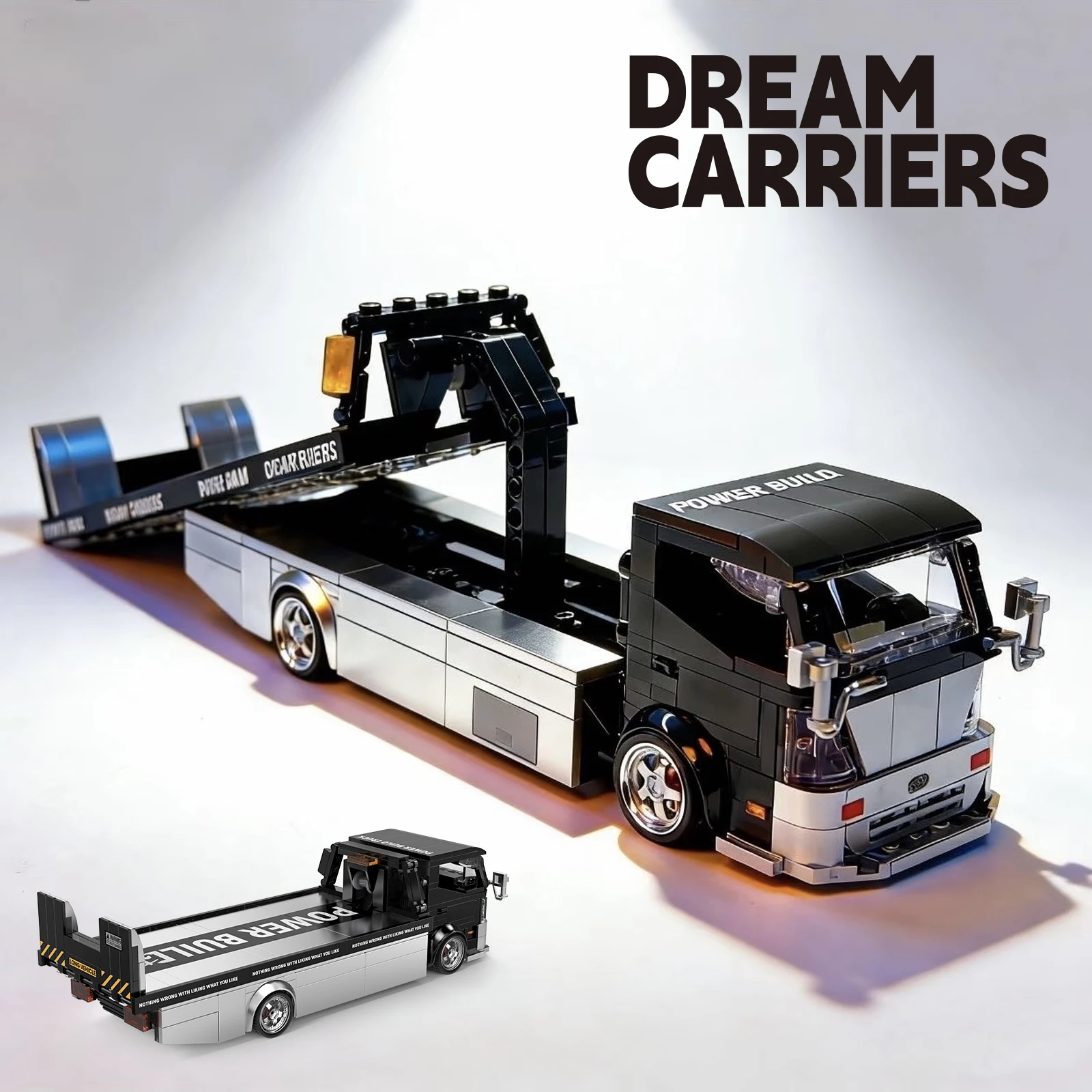 

Модифицированный прицеп 1:32 PB8838 Dream Carriers, набор строительных блоков из 540 деталей, грузовик-платформа, 8-блоковый автовоз, декор для стола