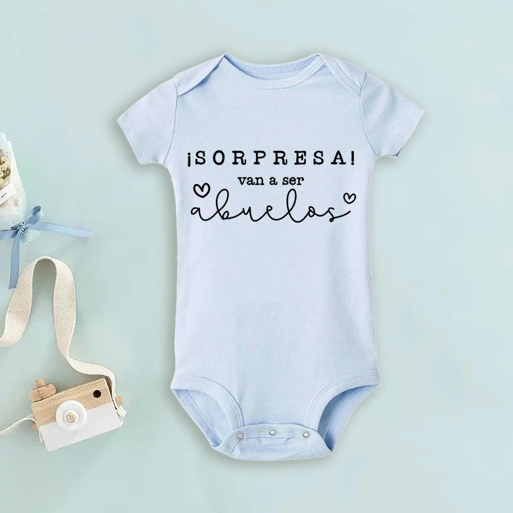 Surprise Will Be Grandparents Infant Bodysuits Pregnancy Announcement Infant Baby Jumpsuit Announcement To Grandparents Gift