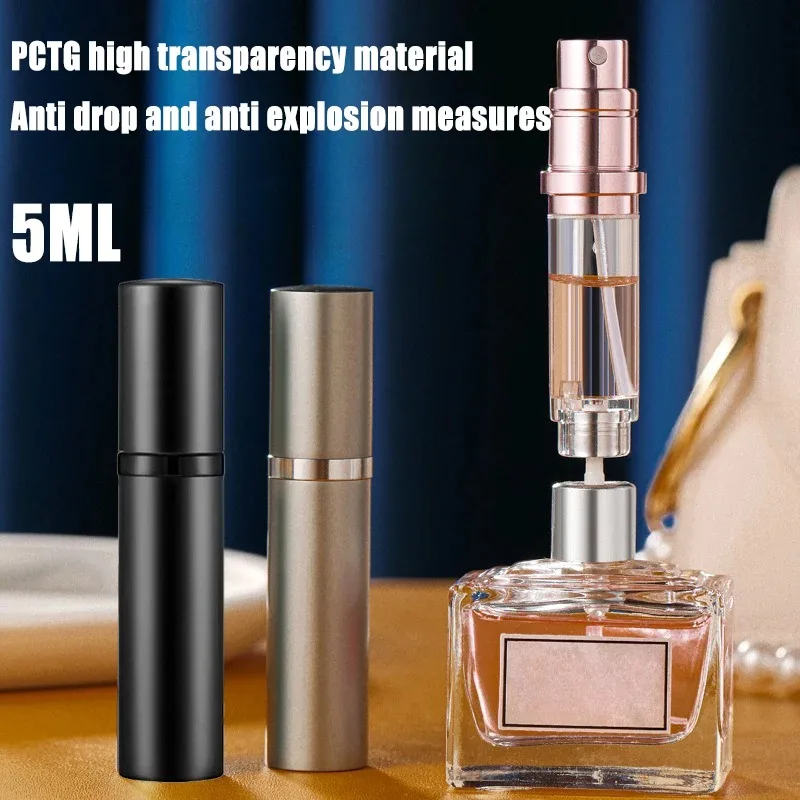 

Spray Bottle 5ml Mini Aluminum Spray Alcochol Empty Refillable Bottle Perfume Atomizer Liquid for Portable Cosmetics Traveling