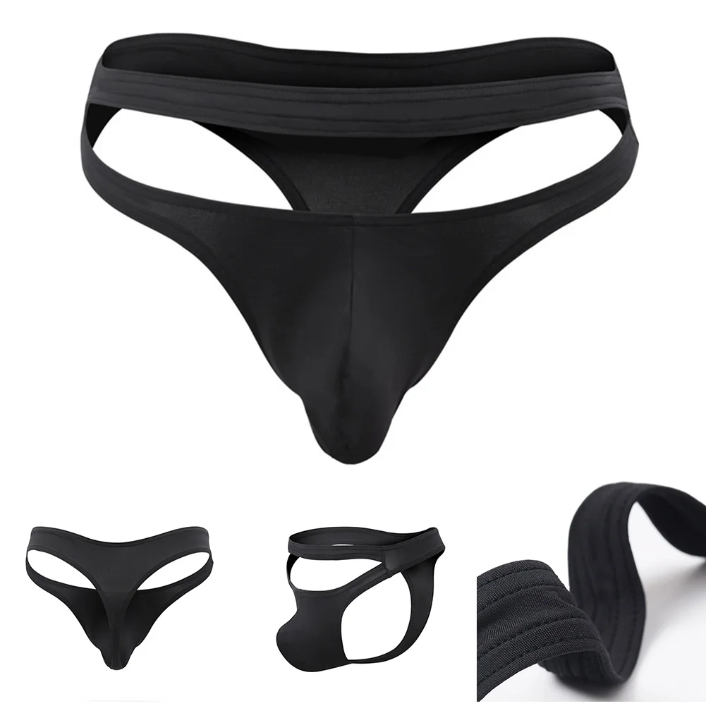 

For Comfortable Fit Elastic Waist Briefs Low Rise Thong Breathable Low Rise Underwear Men's Fashion Solid Pattern