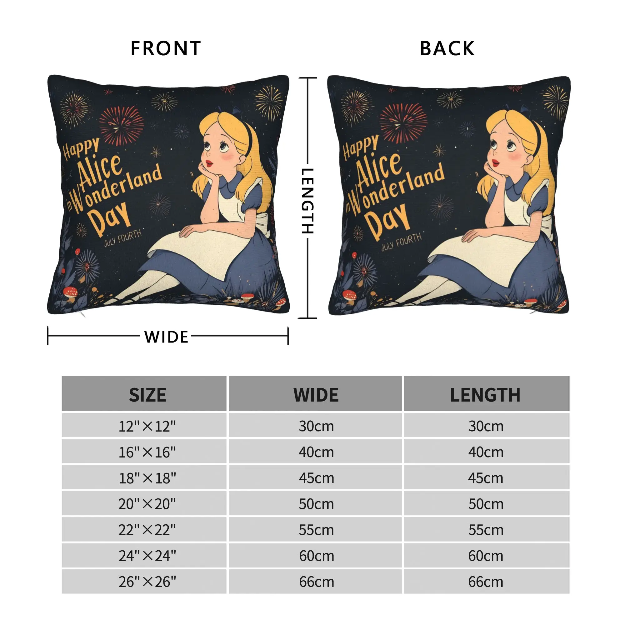 Alice In Wonderland  Throw Pillow Cover Polyester Decorative Pillow  , Custom Pillowcase