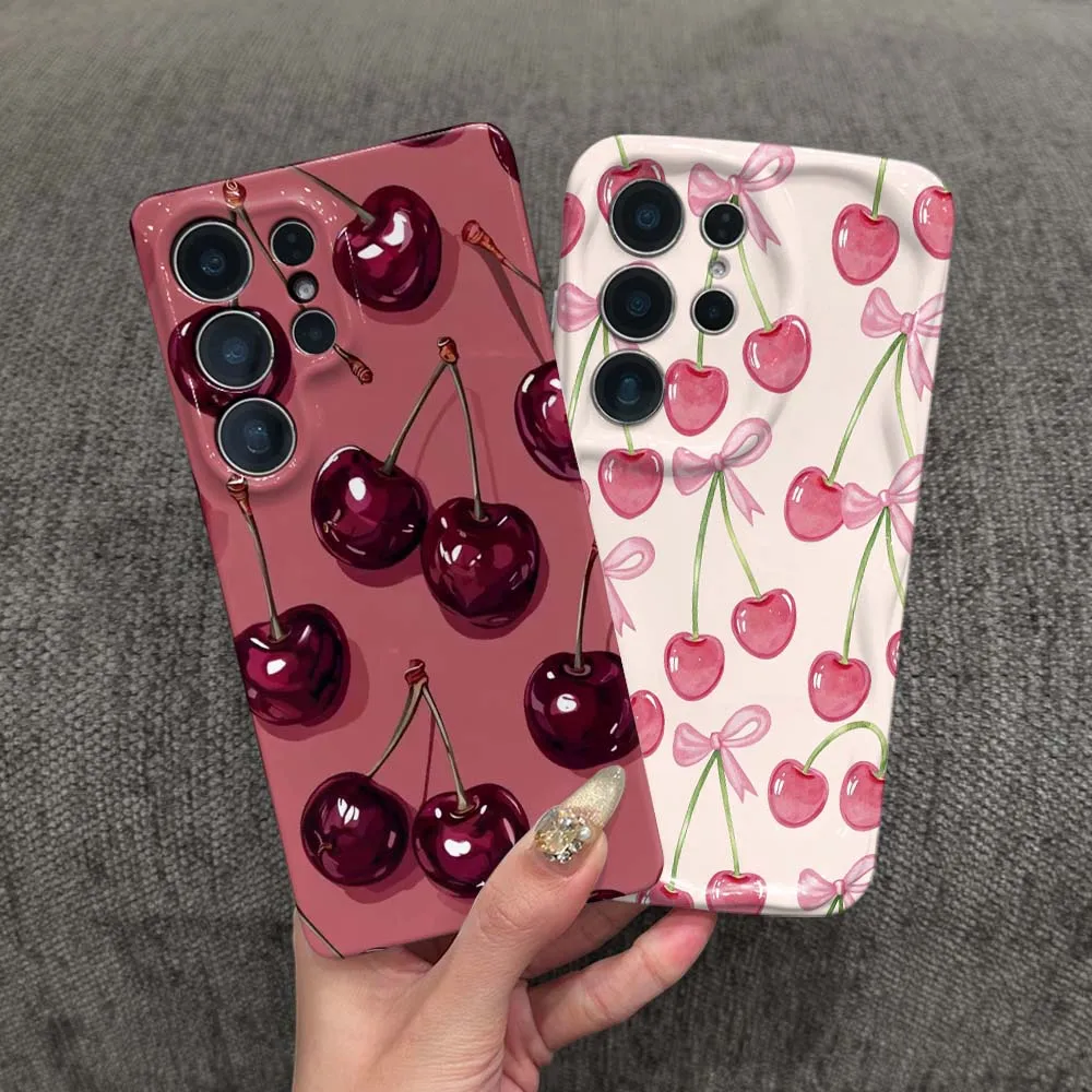 Art Cherry Pattern For Samsung Galaxy S26 S25 S24 S23 S22 FE Plus Ultra Feilin Phone Case Wave Oil Phone Case Cover