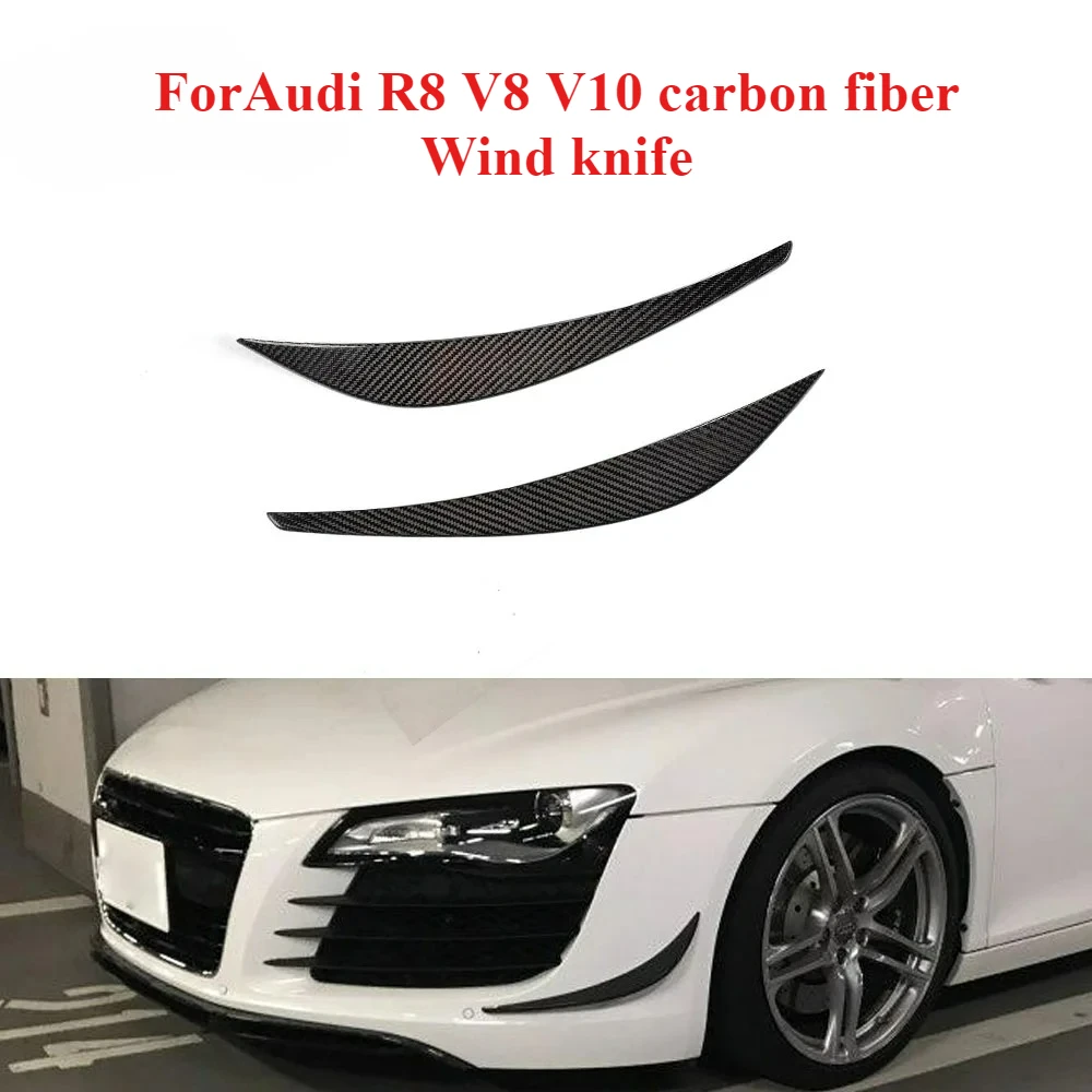 

Zero Defects ForAudi R8 V8 V10 Carbon Fiber Front Bumper Duck Shaped Side Wind Blade