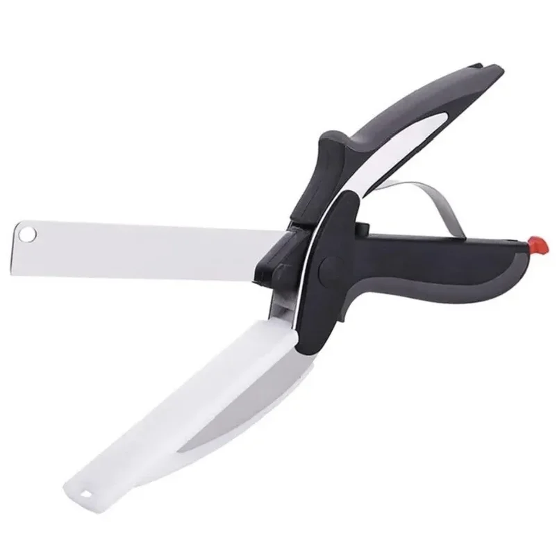 

2-in-1 Stainless Steel Kitchen Scissor Separable Barbecue Steak Cutting Shear Fruit Knife Household Vegetable Food Processor