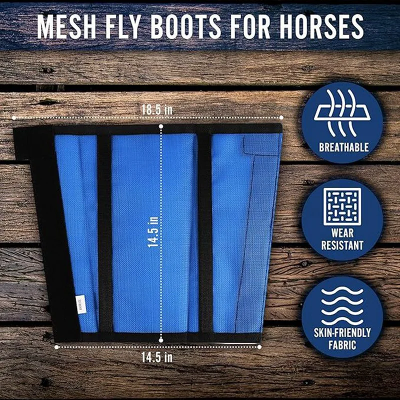 New-New Fly Boots For Horses- Extended Adjustable To Protective Legging For Horse - Greatly Reduce Stomping 4Pcs