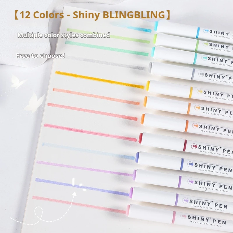 قلم فلورسنت لامع ستار ريفر رصاصة مجلة هيغليغتر الفصول الدراسية ملاحظة تدوين القلم الملون للوازم المكتبية والمدرسية