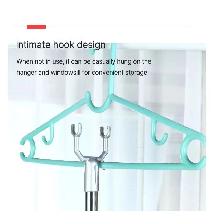 Multifunctional telescopic clothes drying rod shower curtain fork rod home simple telescopic clothes drying rod