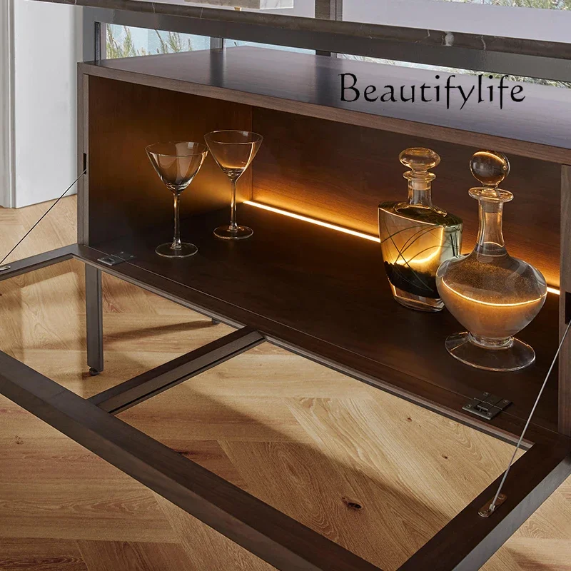 خزانة جانبية لتناول الطعام ذات أقدام عالية، أثاث فاخر وخفيف الوزن، خزانة مشروبات رخامية، تخزين الرياح، خزانة زخرفية بسيطة #5