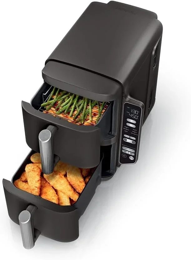 

Ninja Air Fryer, 8 QT DoubleStack 2-Basket, Space Saving Design, Cooks 2lb Chicken Wings, Feeds up to 6 People, 6-in1 Air Fryer