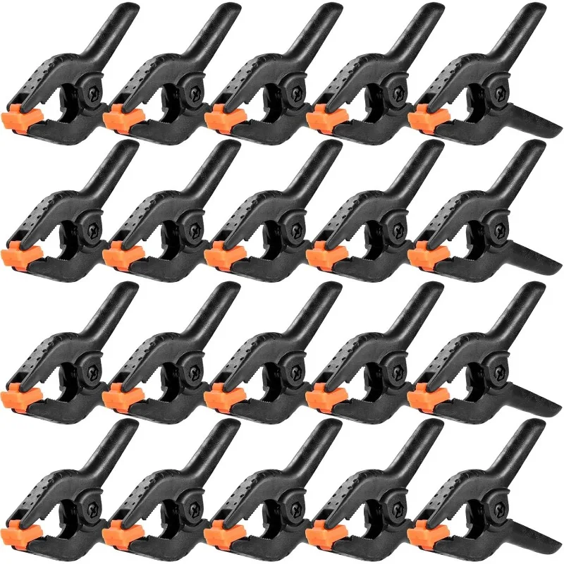 20 Packs 4 Inch Plastic Nylon Adjustable Woodworking Clamps Wood Working Tools Spring Clip Carpentry Clamps Outillage Menuiserie