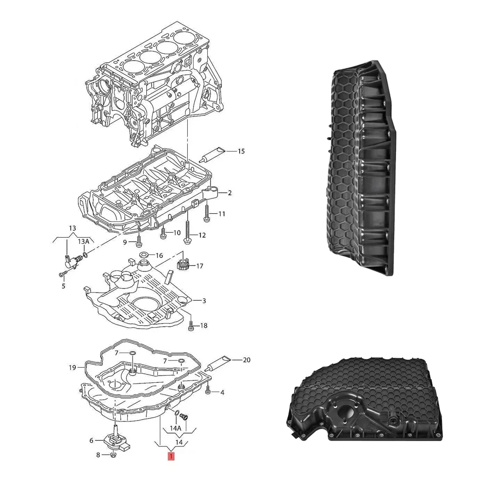 EA888 GEN3 Upgrade CUG CJX CHH CNT Plastic Oil Pan Engine Accessories Car Motor Parts Auto Accesorios двигатель бензиновый