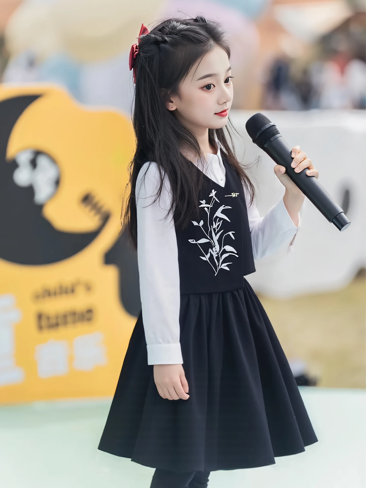 

Children's National Pride Red Song Recitation Performance Costume Girls' Host Chorus Outfit Primary And Middle School Stud...