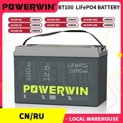 Powerwin BT100 12.8V 100Ah LiFePO4 Battery | 1280Wh Grade A | China Shipping, Shipping Fee Not Included