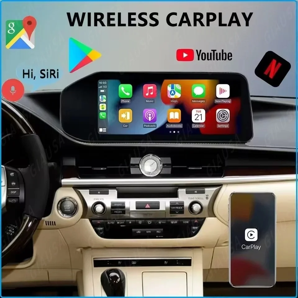 12.3inch Qualcomm 665 Android 14 Screen For Lexus ES ES300 ES250 ES350 ES300h 2012-2018 Navigation Car Multimedia Player Carplay