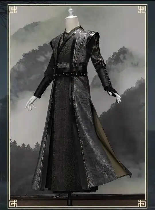 The Drama Untamed Chen Qing Ling Actor Xue Yang mismo diseño, disfraz de hombre espadachín negro, Hanfu de Cosplay