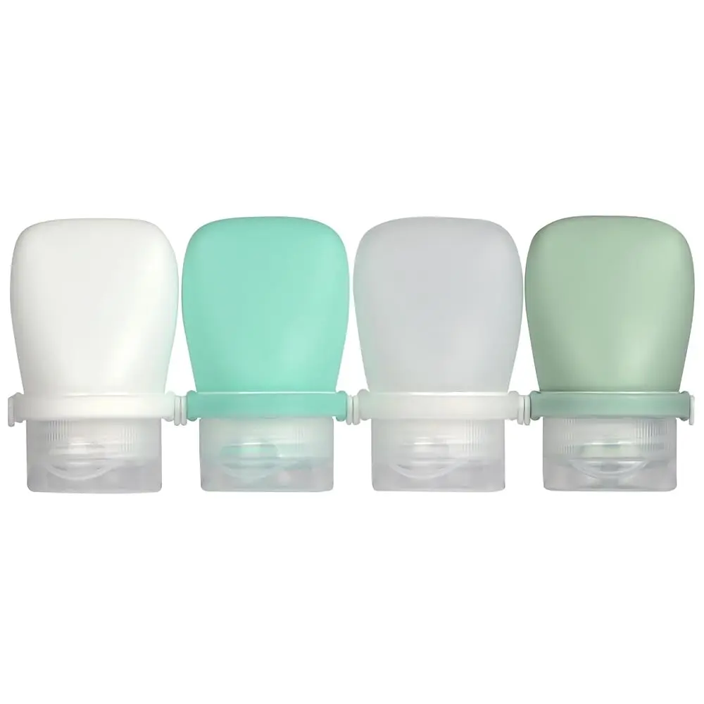 

Силиконовые дорожные флаконы для туалетных принадлежностей (4 шт.), одобренные TSA, герметичные, с фиксирующейся крышкой, многоразовые.