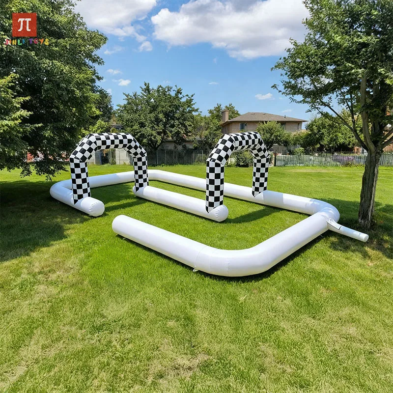 

Inflatable Race Bumper Race Car Track Go Kart Track Checkered Inflatable Speedway