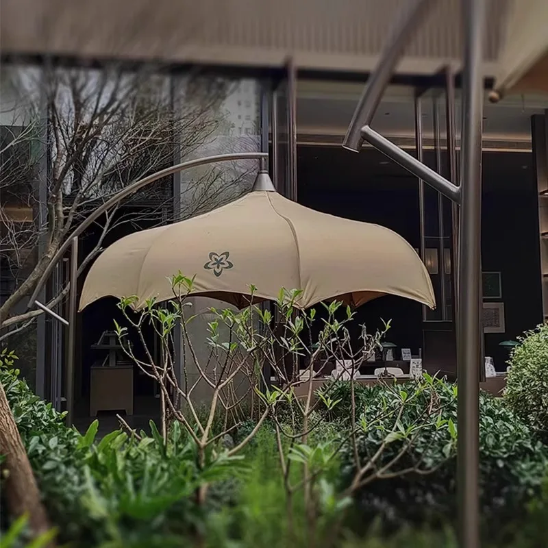 Big Umbrella Cafe Sales Department Outdoor Parasol Arc Restaurant Waterproof and Sunscreen
