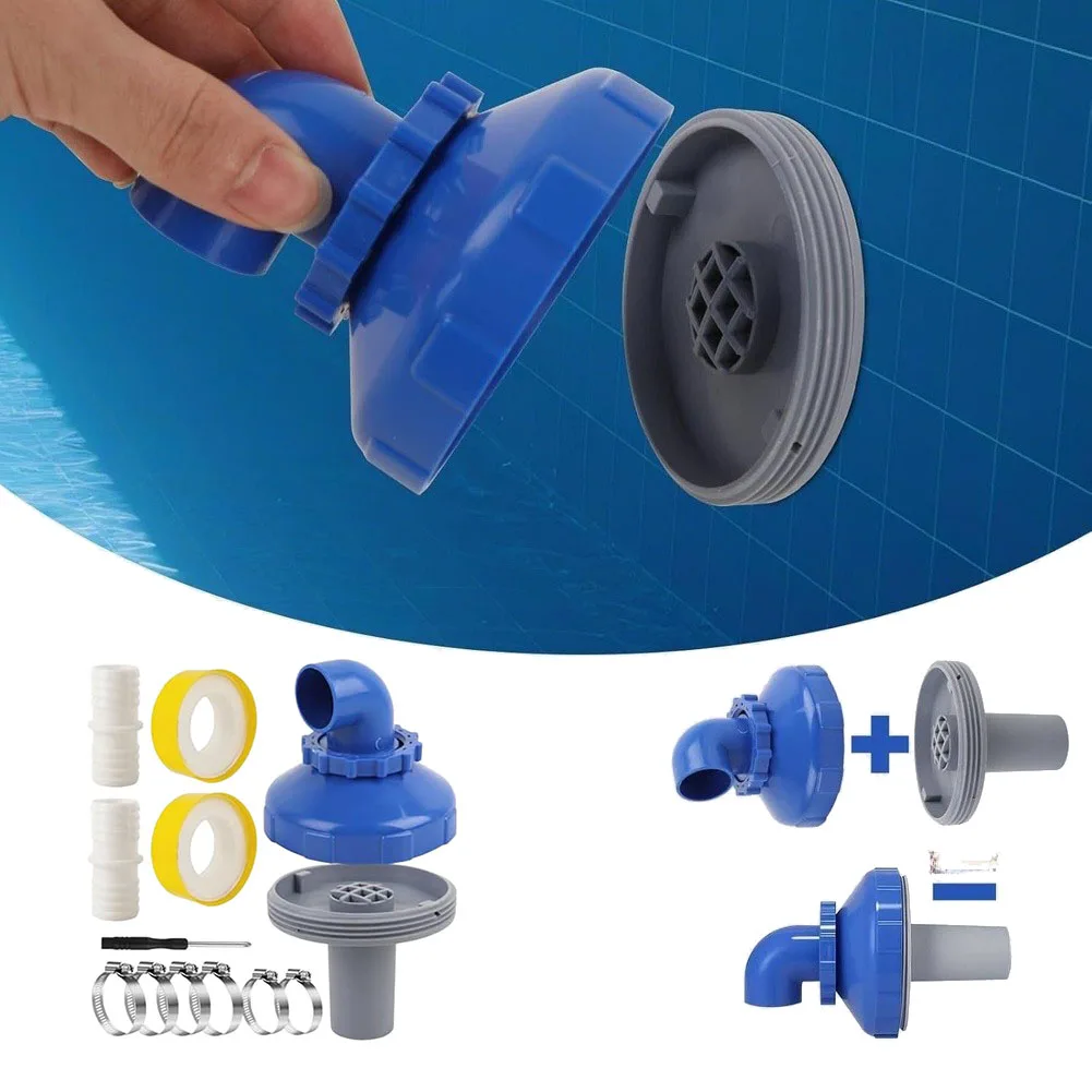 360° Rotatable Pool Inlet Outlet Nozzle Set For Intex 32/38 Mm Pools ABS Water Jet Pipe Adapter With Gasket Locking Clip Parts