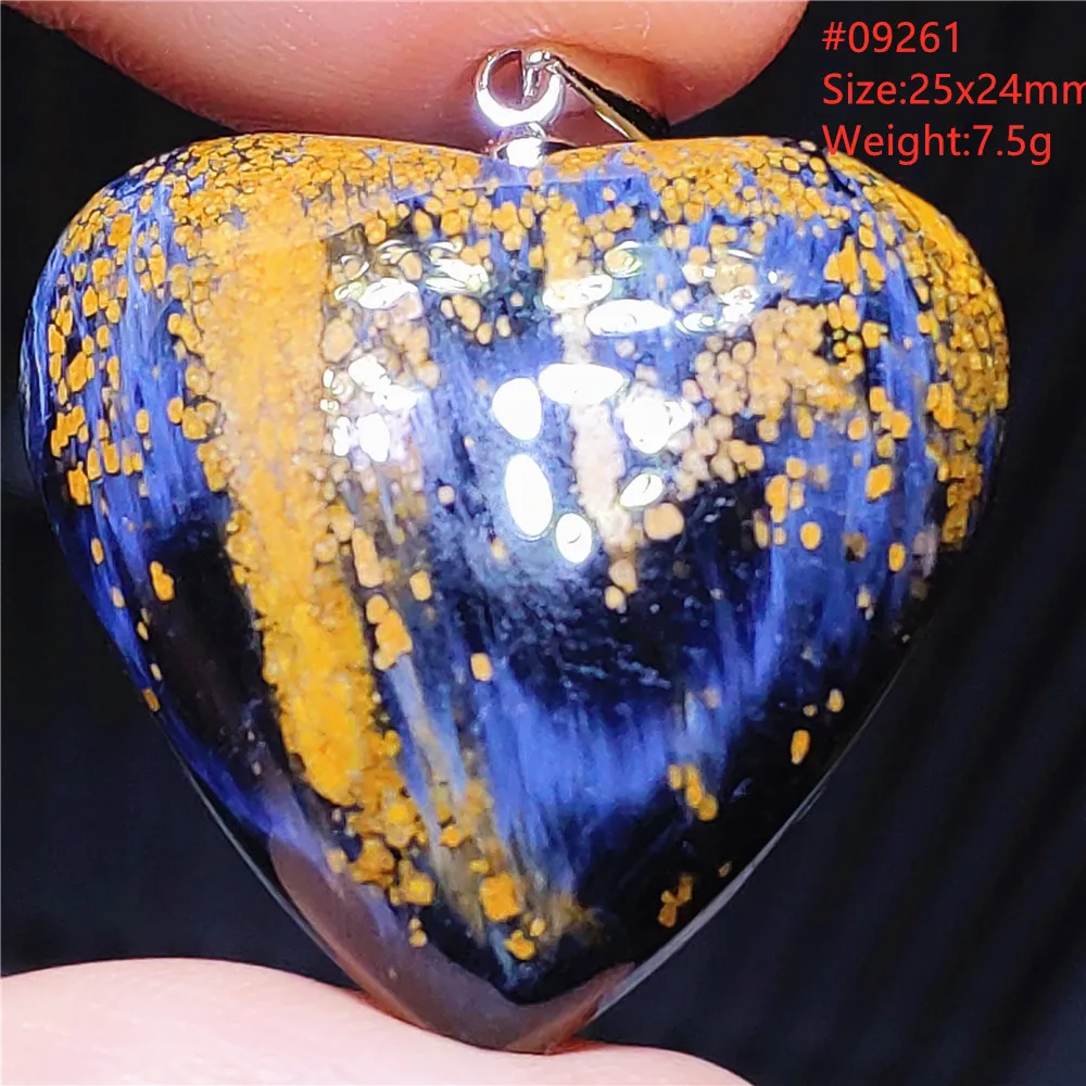 

Natural Blue Pietersite Pendant Chatoyant Women Men Namibia Cat Eye Yellow Fire Pietersite Jewelry AAAAAA