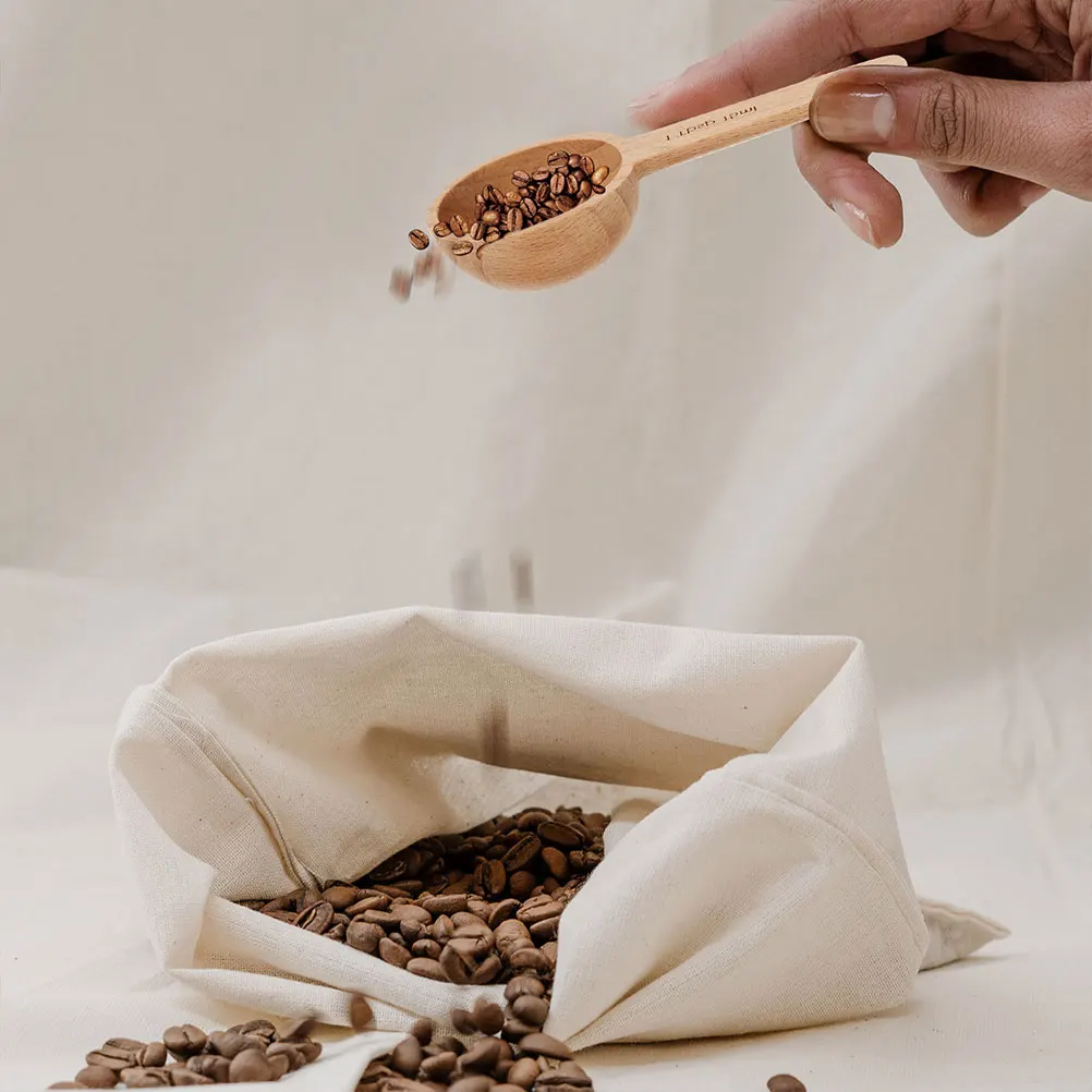 

2 Pcs Measuring Spoon Kitchen Spoons Tablespoon for Spice Jars Necessities Wood Tasting Scoops Canisters Flour Teaspoon