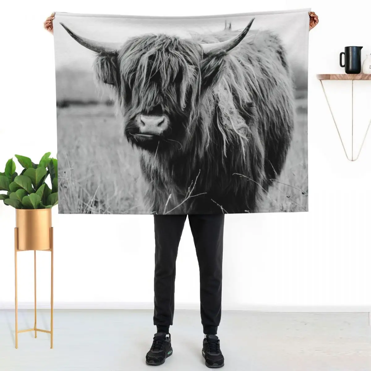Young Highland Cow Throw Blanket Versatile Cozy Throw Blanket for All Occasions