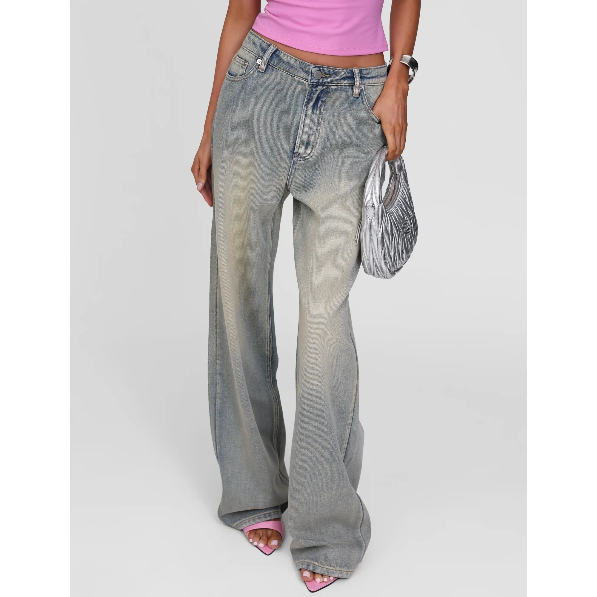Y2K Streetwear papillon femmes imprimé jean mode décontracté basique Patchwork pantalon ample