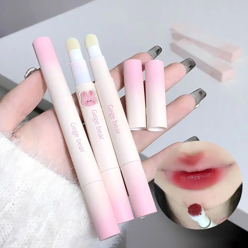 Fluffy Velvet Air Cushion Lip Powder Cream Long Lasting Waterproof Matte Lipstick Multi-uses Sponge Head Lip Gloss Makeup