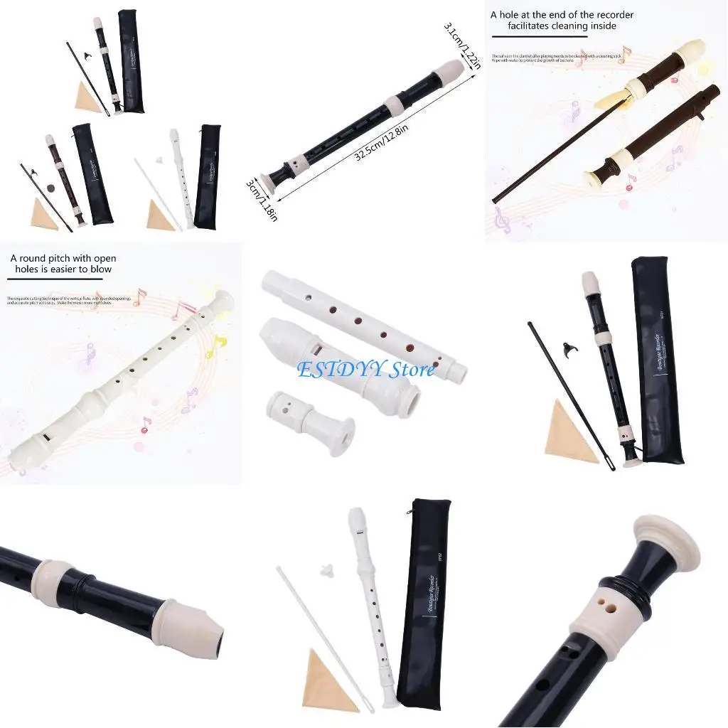 

G6DE C 8 Hole Descant Soprano Recorder with Cleaning Rod British Music Flute Instrument Descant Plastic Recorder