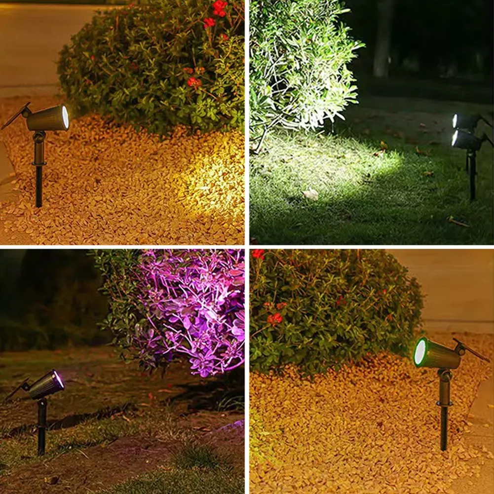 ABAH-9 LED Solar Spotlights Outdoor Solar Landscape Lights IP65 Waterproof Brightness Adjustable For Garden Yard