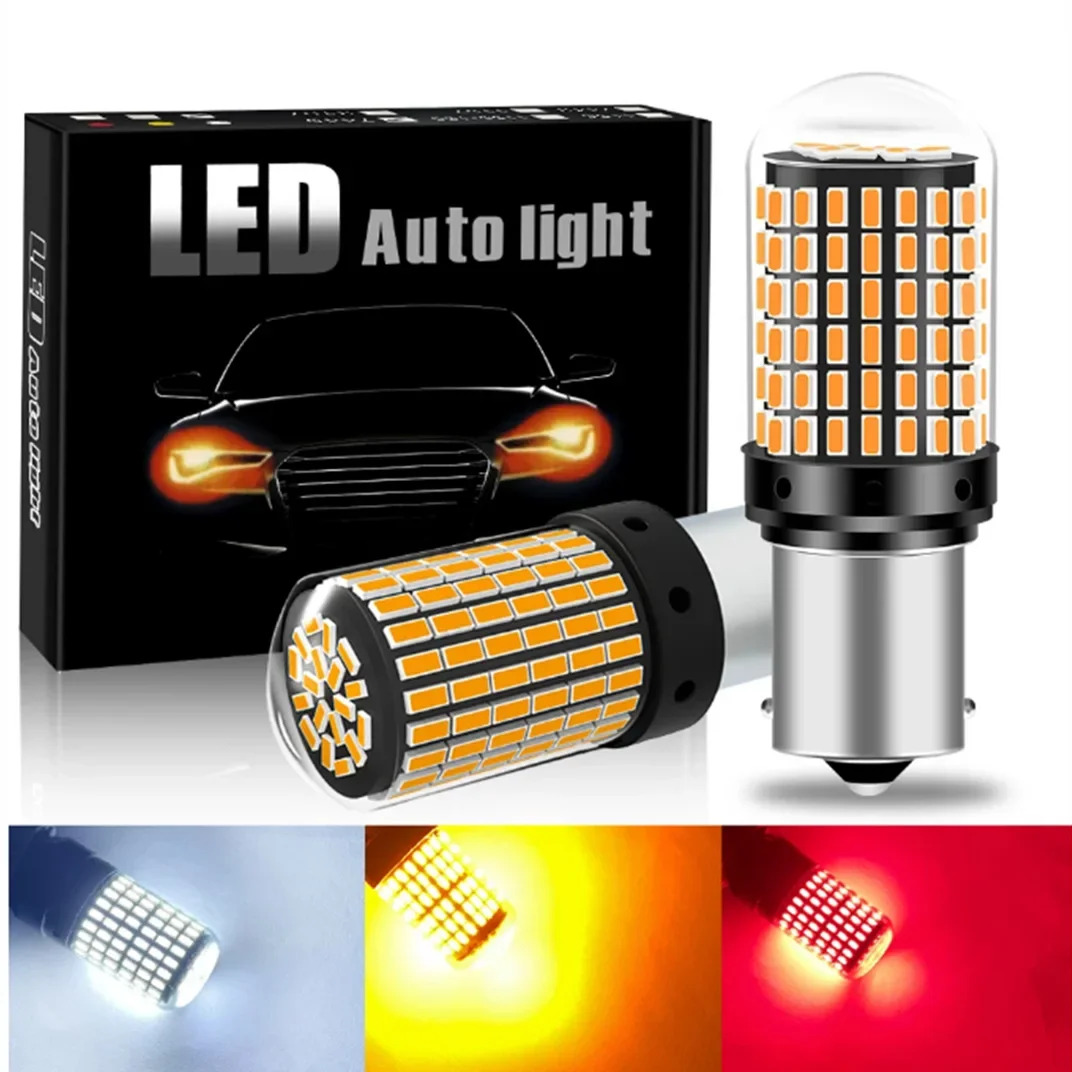 

Car LED brake light 1157 3014 144smd bulb high brightness anti flicker 1156 turn signal Canbus