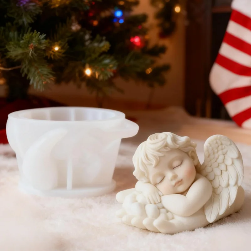 الملاك الطفل سيليكون قالب شمع لتقوم بها بنفسك دمية الملاك الروائح الغذاء الصف سيليكون قالب شمع الراتنج الحلي ديكور المنزل #1