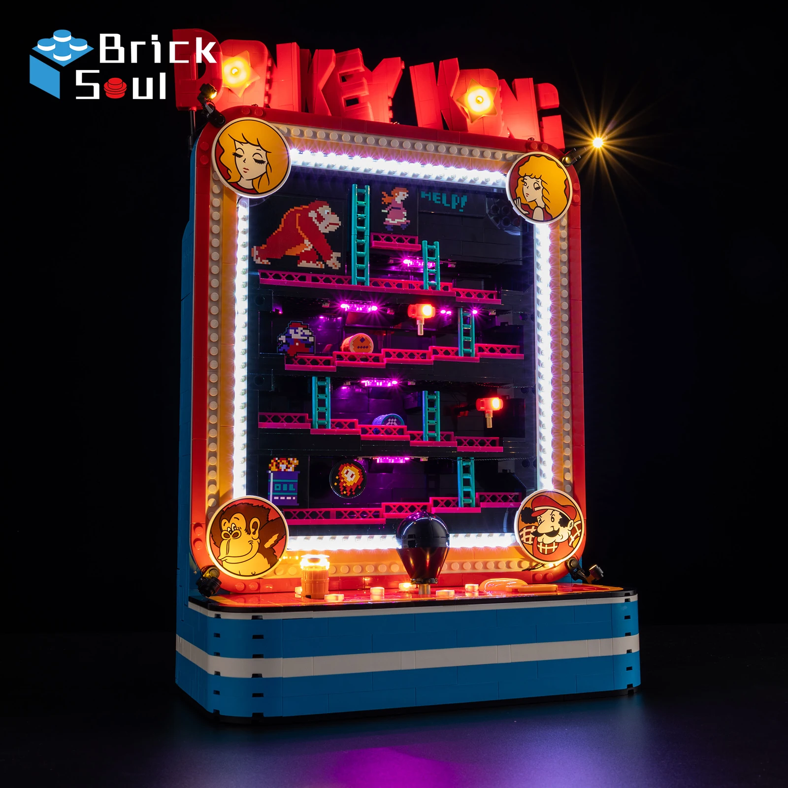 BrickSoul Led Light Kit Suitable for Lego Donkey Kong™ Arcade 72051 Not Included Building Blocks
