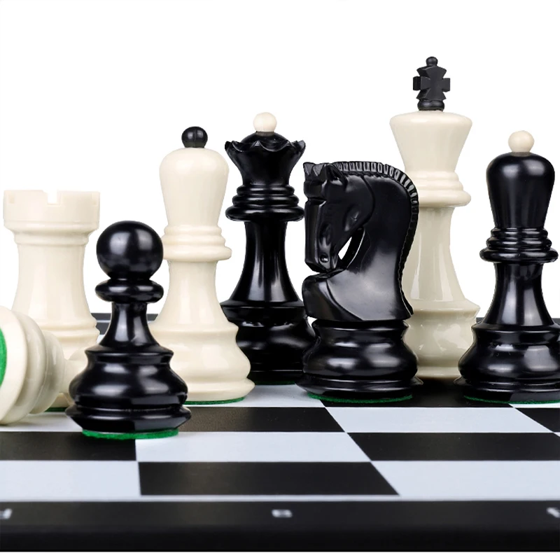 

Luxury Chess Set High Polymer Weighted Resin Chess Pieces Chess Game Folding Chessboard Knight Staunton Chessmen Board Game