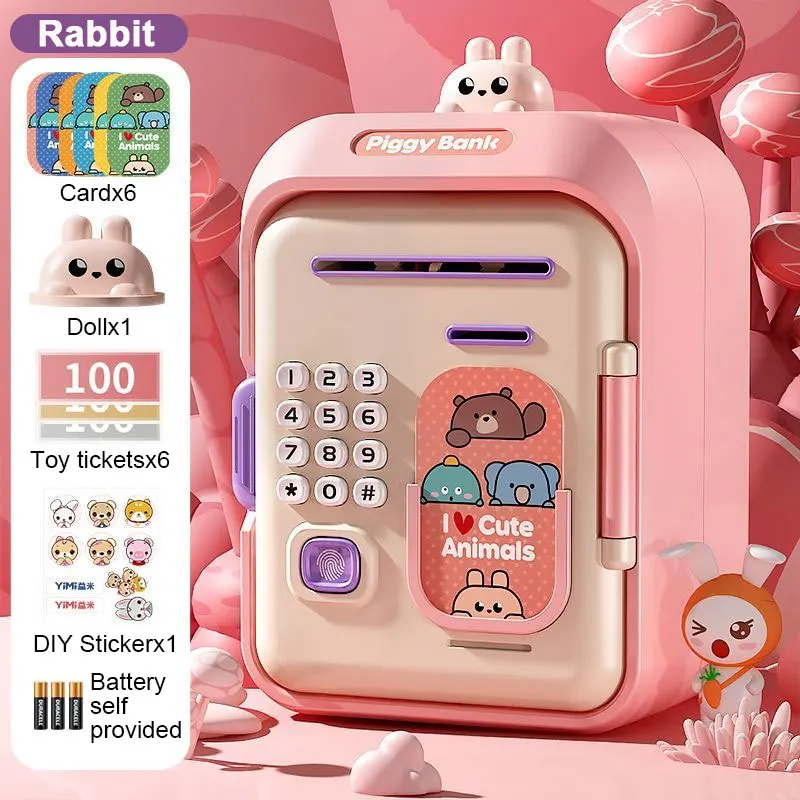 2024 New Children's Fingerprint Password Digital Password Network Savings Boys Can Secure Savings Family Puzzle Children's Toys