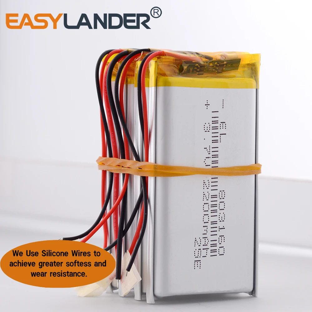 

5Pcs/Lot Silicone Wires 3.7V 2200mAh 803160 Polymer Lithium LiPo Rechargeable Battery