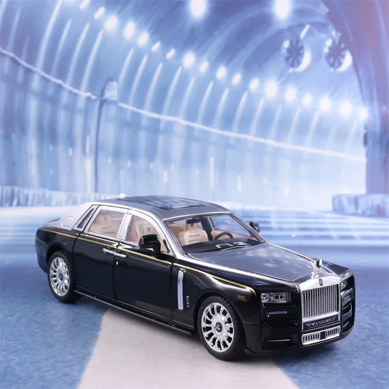 1:24 Rolls-Royce Phantom Alloy Diecast Toy Cars Model Simulated Pull Back Limousine Metal Toy Car for Kids Gifts Collection A428