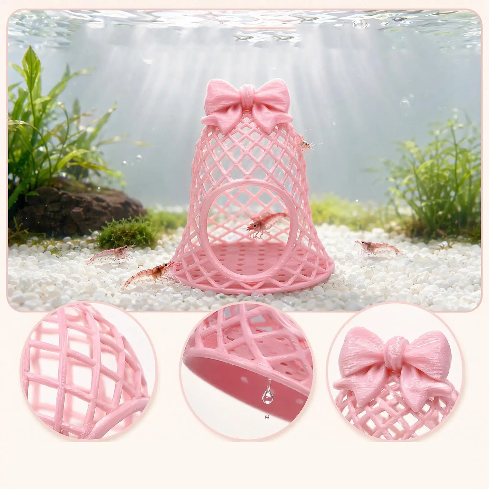 1PC Aquarium Floating Cave Fish Shrimp Hideout Shelter Hammock Feeding & Resting Spot Small Aquatic Pets Aquarium Decor