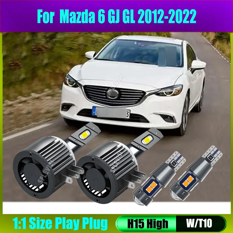 

Автомобильные изделия, светодиодные лампы Canbus H15, фара DRL, лампы для Mazda 6 GJ GL 2012 2013 2014 2015 2016 2017 2018 2019 2020-2022