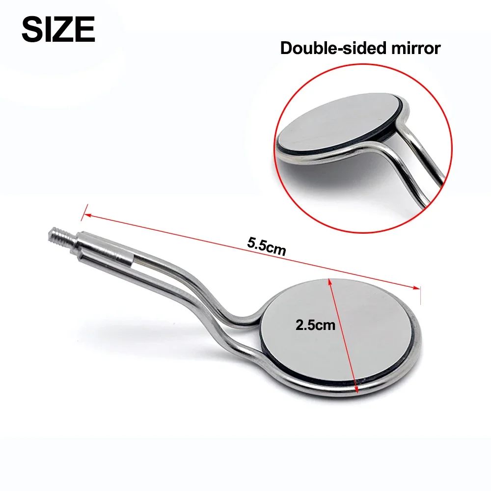 Anti-Fog Rhodium Coated Double-Sided Dental Mouth Mirror with Ergonomic Handle Reusable Oral Examination Tool - Image 4