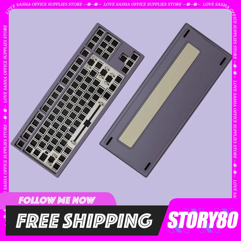 

Story80 Keyboard Kit Aluminium Alloy Wireless Customization Mechanical Keydous Qmk/Via Kit For Desktop Computer Accessories Gift