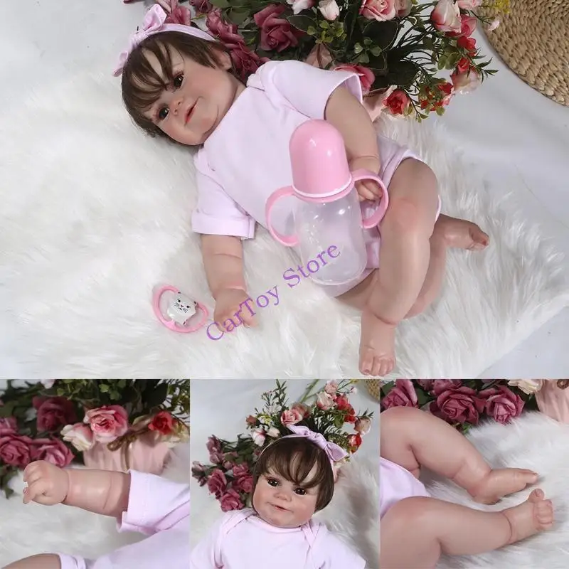 634f 50 20in renacido muñeca muñeca muñeca nutritiva muñeca realista cuerpo suave hecho a mano con ojos abiertos obsequios