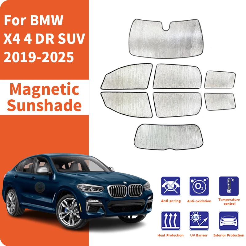 

Custom Car Window Sunshade Anti-UV Car Sun Window Visors Sunshade Covers Accessories For BMW X4 G02 4 DR SUV 2019-2025