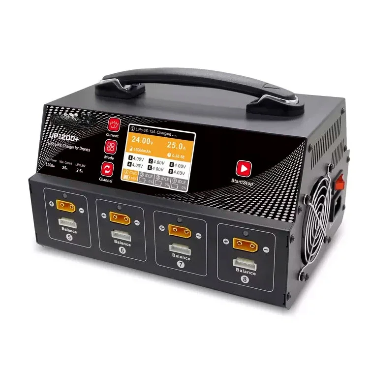 

Ultra Power UP1200+ 1200W 25A 8 Channels 2-6S UAV Drone Battery Charger For Drones